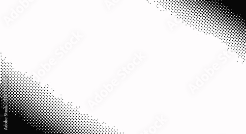 Halftone pattern with black dots at the corners on white background