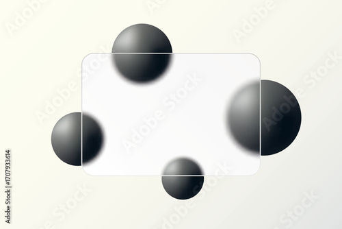 A fantastic composition with black balls and clear glass. Eps 10