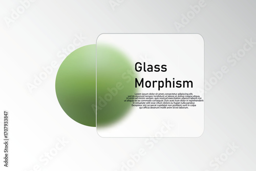 Minimalistic design with a green gradient and a transparent glass effect. Eps 10