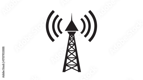 Communication Tower Icon Wireless Network Signal Transmission