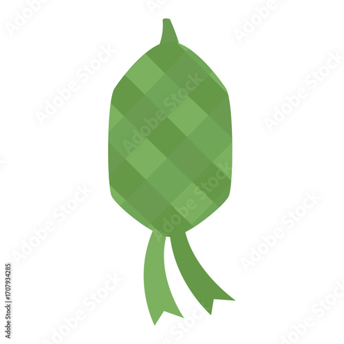 Green hop cone isolated on a white background, symbolizing brewing and freshness