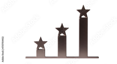 Foto Isolated achievement concept with rising star graph representing growth and succ
