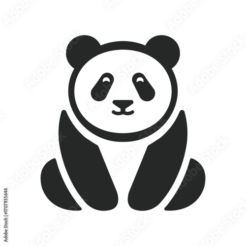 cute smiling panda logo