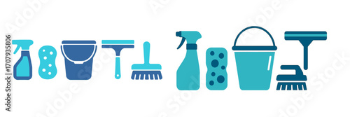 Collection of household cleaning tools and supplies for maintaining a spotless and hygienic living space
