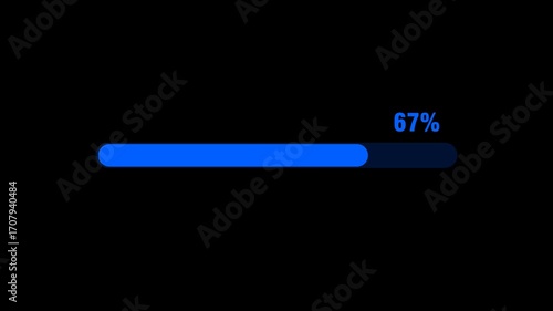 Simple loading bar animation isolated on transparent background, Loading Progress Bar Animation	