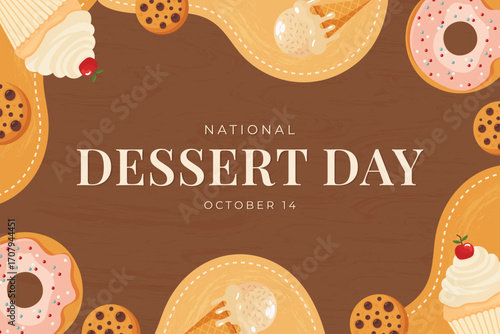 Sweet Dessert Festival Celebration Poster Vector.