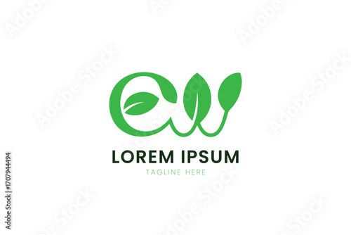 Organic green leaf logo design for eco-friendly brands and nature-inspired businesses