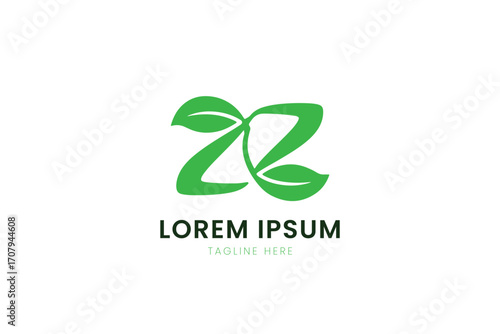 Modern minimalist green leaf logo design for businesses embracing nature and growth concepts