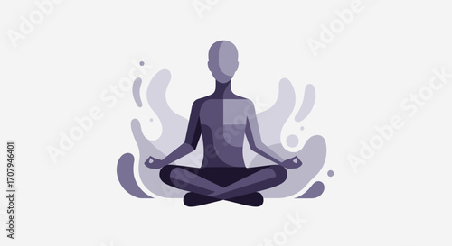 Person in meditation posture, focused on inner peace, serene and calm, spiritual practice, mindfulness exercise.