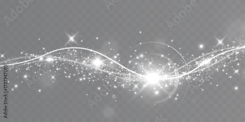 Sparkling star light background glitter glow magic effect transparent overlay vector.
