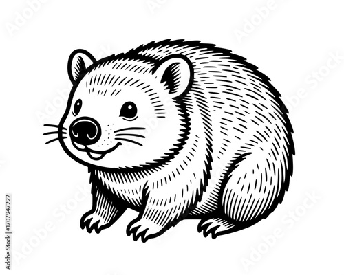 vector illustration of a wombat