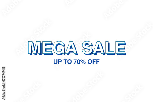 Mega Sale announcement with up to 70% discount.