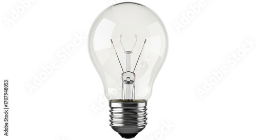 Isolated light bulb, glass incandescent lamp with tungsten filament, energy and illumination
