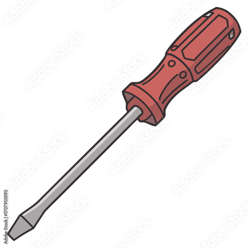 Essential flathead screwdriver tool for repairs and DIY projects, a handy item for any toolbox.