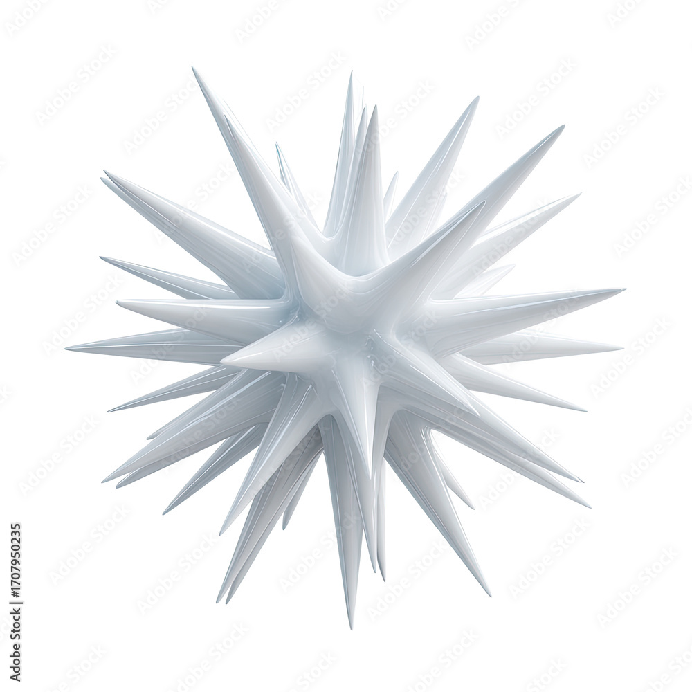 Obraz premium Abstract white spiky sphere