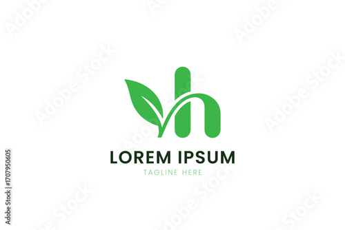 Minimalist green leaf logo design abstract symbol eco-friendly branding natural organic identity