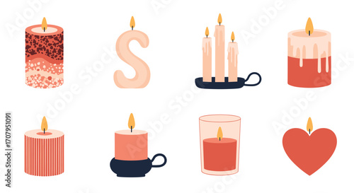 Collection of Decorative Candles for Ambiance and Celebration.