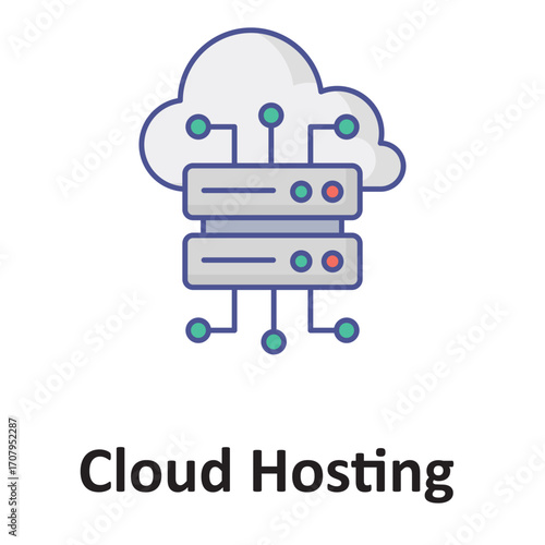 cloud hosting Vector Icon which can easily modify or edit