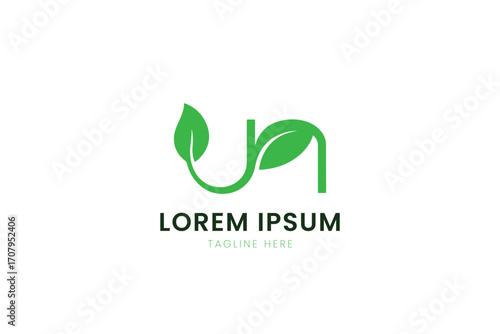 Minimalist green leaf logo design for eco-friendly brands and businesses