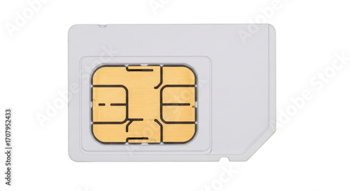 Tableau sur toile Isolated new nano SIM card used in modern cellular phones, for telecommunication