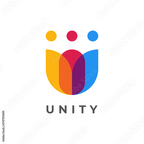 Minimal together unity logo diversity community together colorful