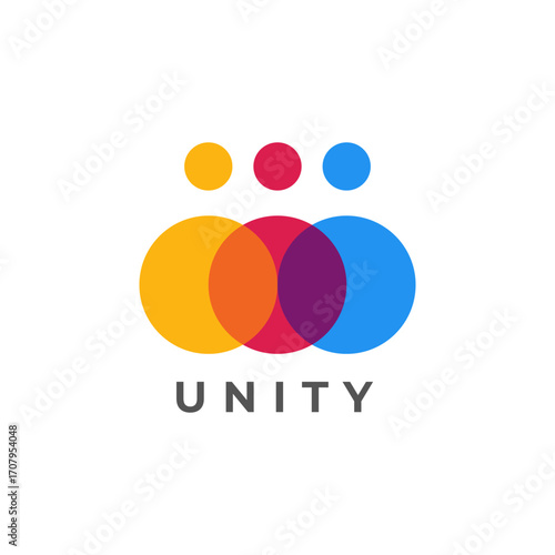 Minimal together unity logo diversity community together colorful