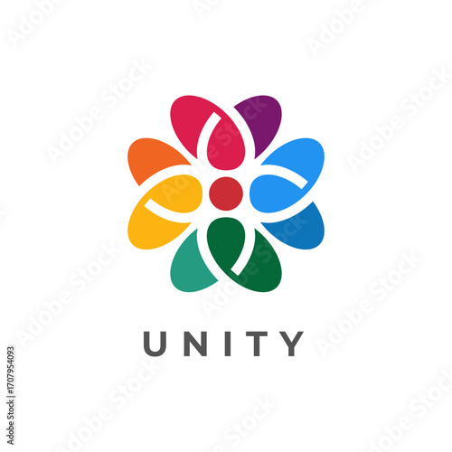 Minimal together unity logo diversity community together colorful