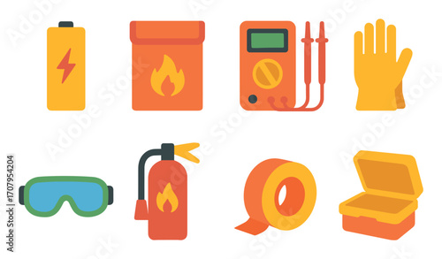 Lithium Battery Safety Icons