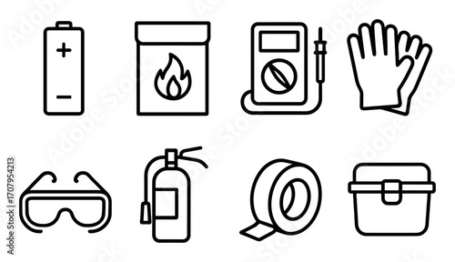 Lithium Battery Safety Icons
