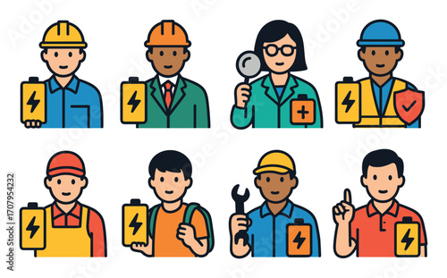 Lithium Battery Safety Icons