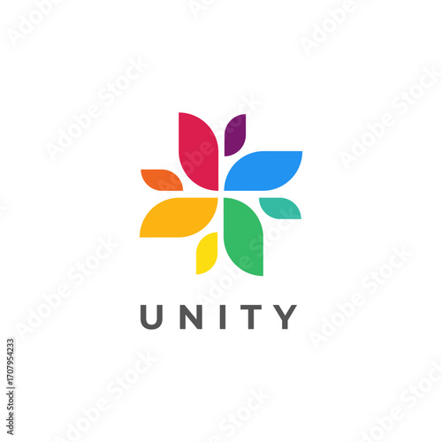 Minimal together unity logo diversity community together colorful