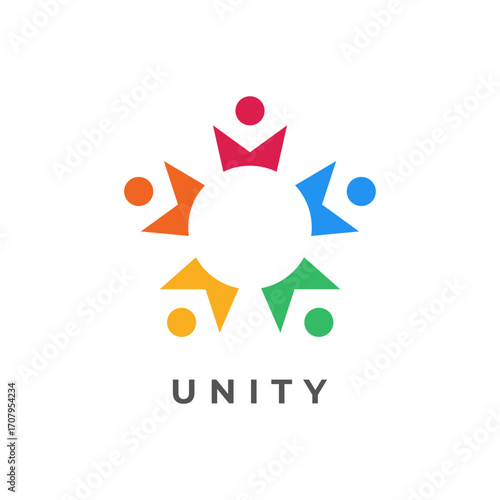 Minimal together unity logo diversity community together colorful