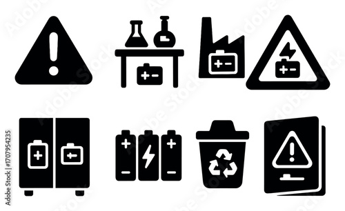 Lithium Battery Safety Icons