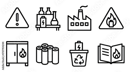 Lithium Battery Safety Icons