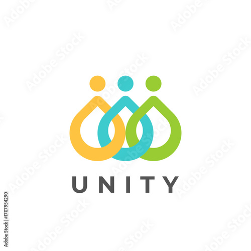 Minimal together unity logo diversity community together colorful