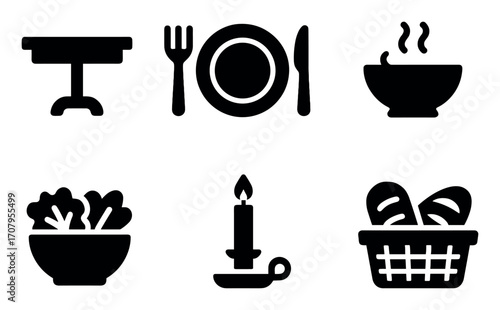 Family Dinner Icons