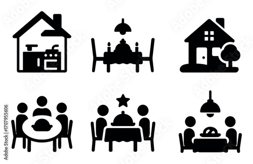 Family Dinner Icons