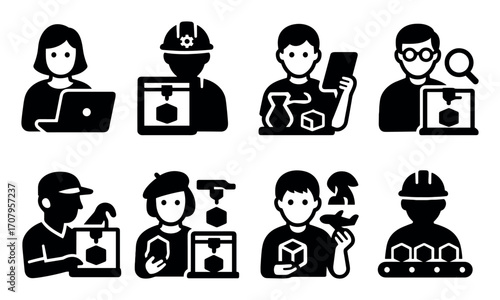 3D Printing Roles Icons