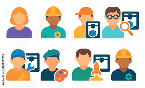 3D Printing Professionals Icons