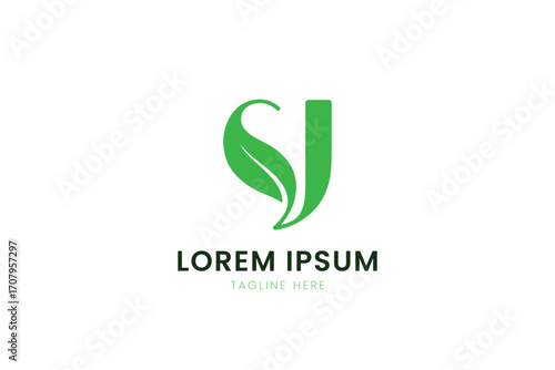 Minimalist green leaf logo design for eco-friendly brands and organic businesses