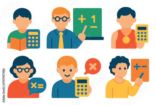 Colorful Mental Arithmetic Icons