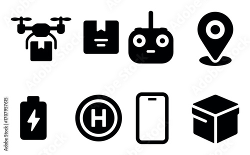 Drone Delivery Icons