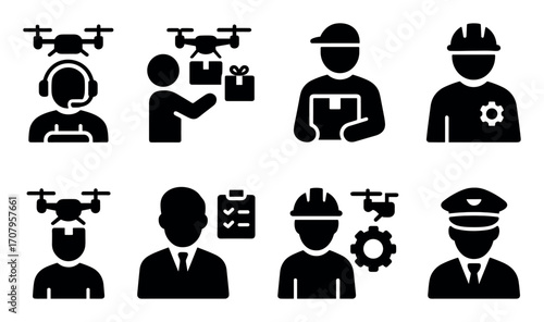 Drone Delivery Icons