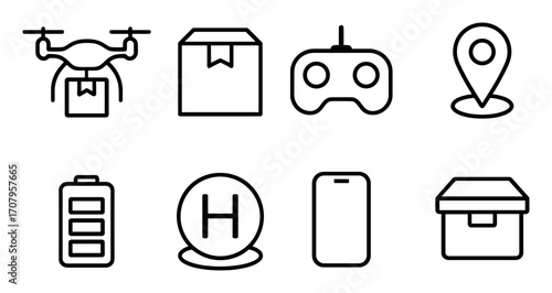 Drone Delivery Icons