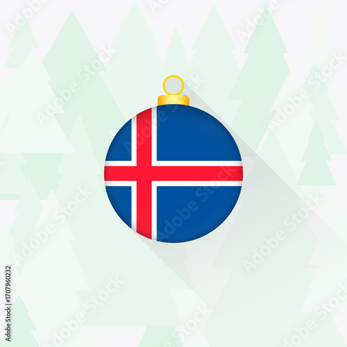 Iceland National Flag Christmas Decoration.