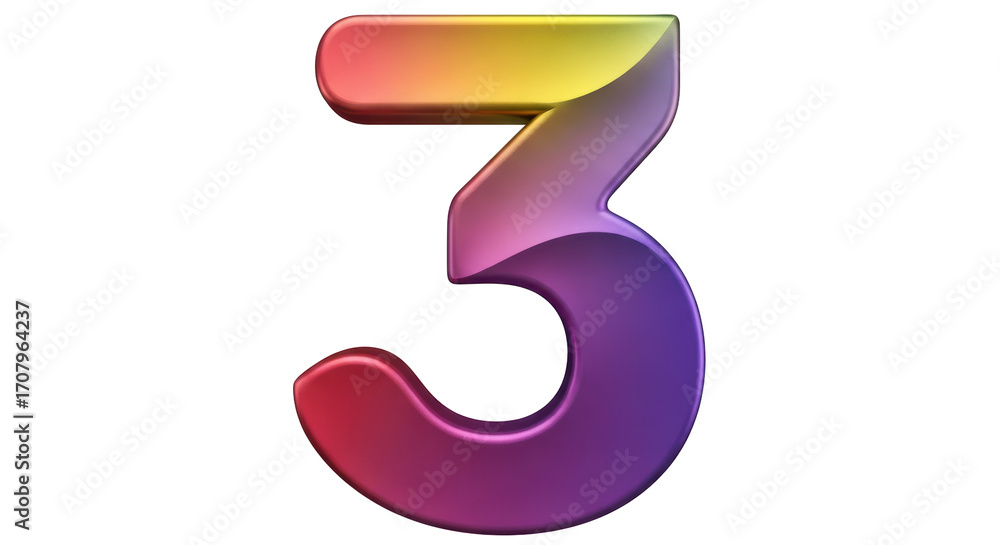 Naklejka premium Isolated Number 3