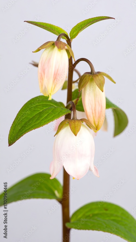 Obraz premium Delicate pale pink bell flowers on stem