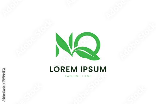 Minimalist green leaf logo design symbolizing nature and freshness