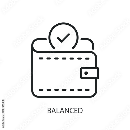 Balanced thin line vector icons.