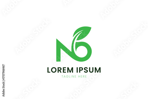 Minimalist green leaf logo design for eco-friendly brands and natural products